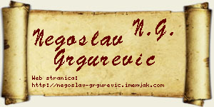 Negoslav Grgurević vizit kartica